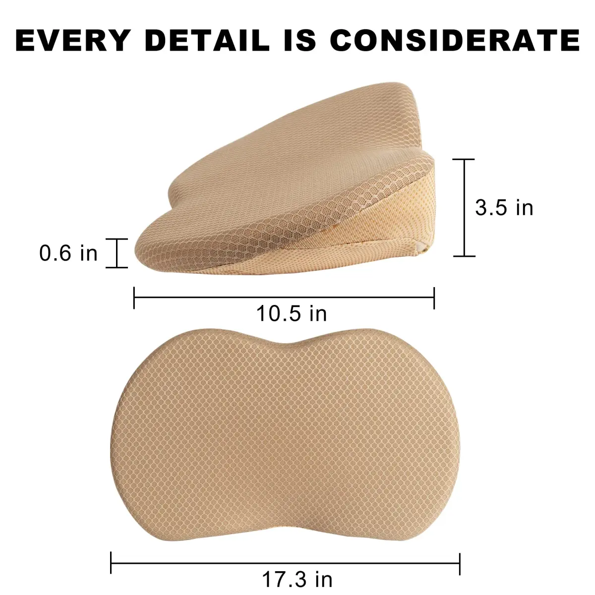 Livtribe Ergonomic Car Seat Cushion with Lumbar Support & 3.5-inch Rise | 44cm (17.3")L x 27cm (10.5")W x 9cm (3.5")H - view 7