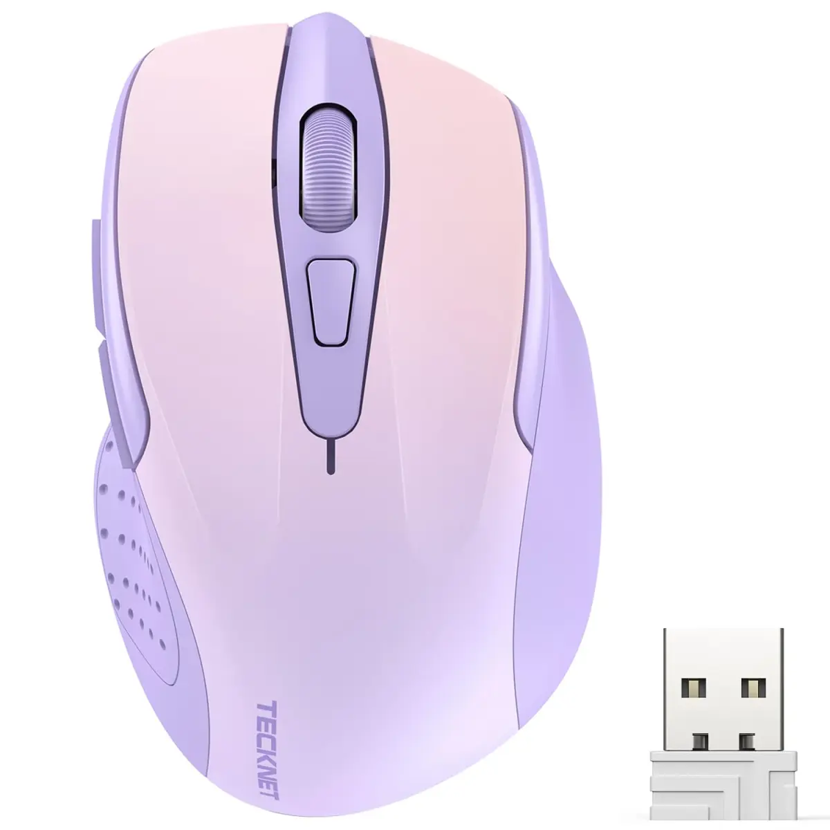 TECKNET Wireless Mouse M003, Gradient Lavender, 2.4G Ergonomic Computer Mouse with 2600 DPI | Right-Handed Use - main product image