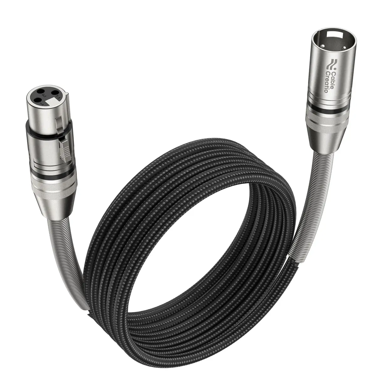 CableCreation XLR Microphone Cable Nylon Braided 15ft | Heavy Duty Balanced Microphone Cord - main product image