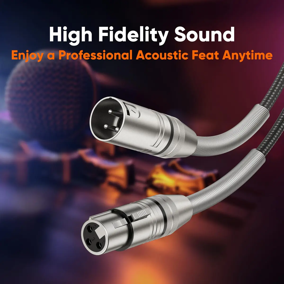 CableCreation XLR Microphone Cable Nylon Braided 15ft | Heavy Duty Balanced Microphone Cord - view 6