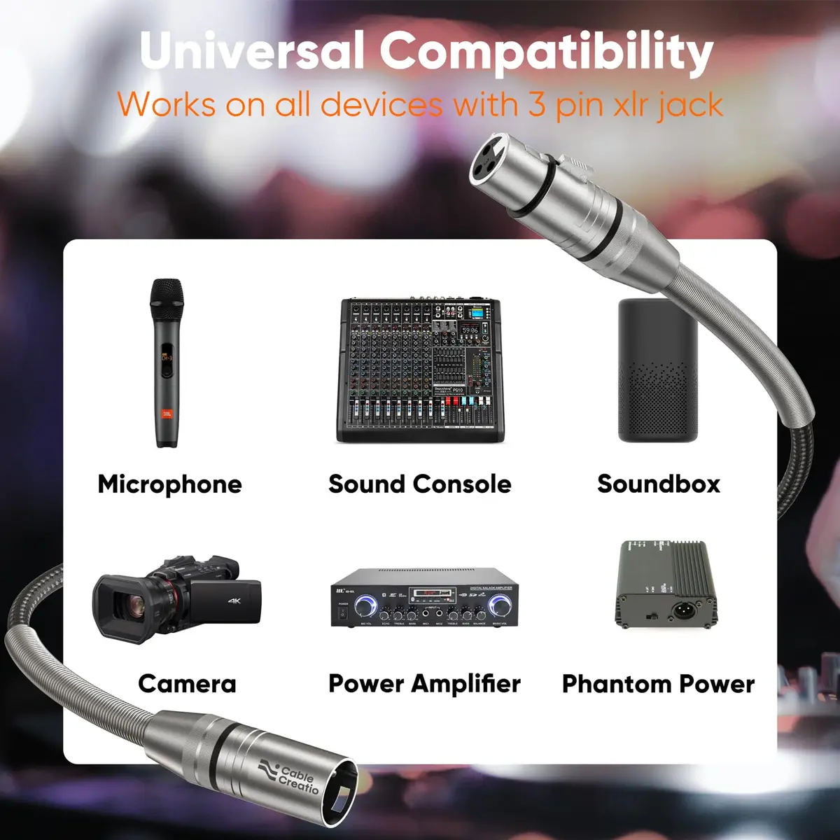 CableCreation XLR Microphone Cable Nylon Braided 15ft | Heavy Duty Balanced Microphone Cord - view 7