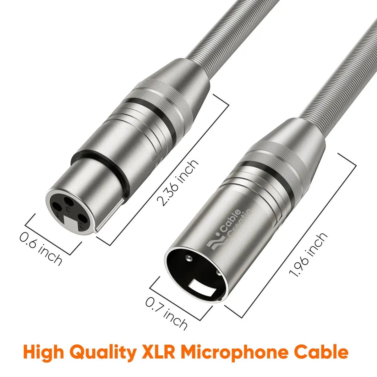 CableCreation XLR Microphone Cable Nylon Braided 15ft | Heavy Duty Balanced Microphone Cord - view 4