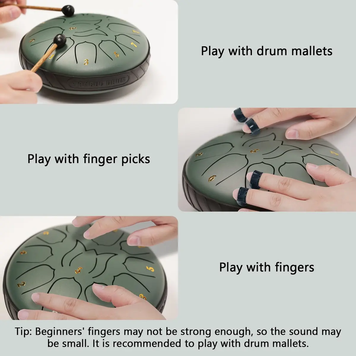 JYTMUS 6-Inch 11-Note Steel Tongue Rain Drum | Ethereal Sound for Meditation & Yoga - view 5