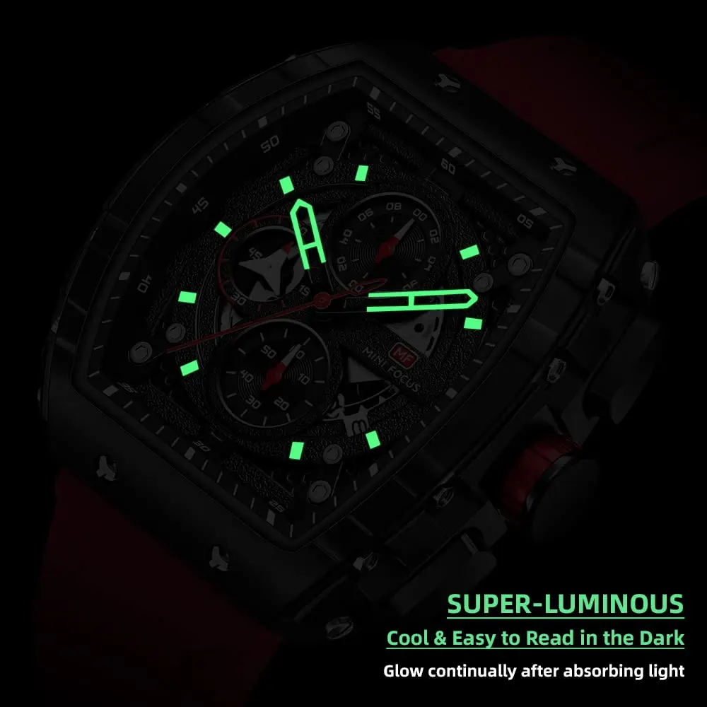 MF MINI FOCUS Men's Chronograph Watch 48mm (1.89in) | Multi-function Quartz with Luminous Hands - view 4