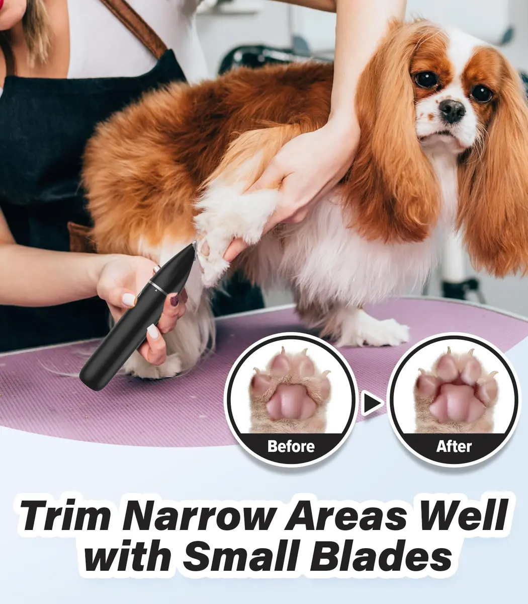 Casfuy Cordless Dog Paw Trimmer - Low Noise Small Dog Clippers with Double Blades USB Rechargeable for Dogs Cats Small Pets (1.5h runtime) - view 2
