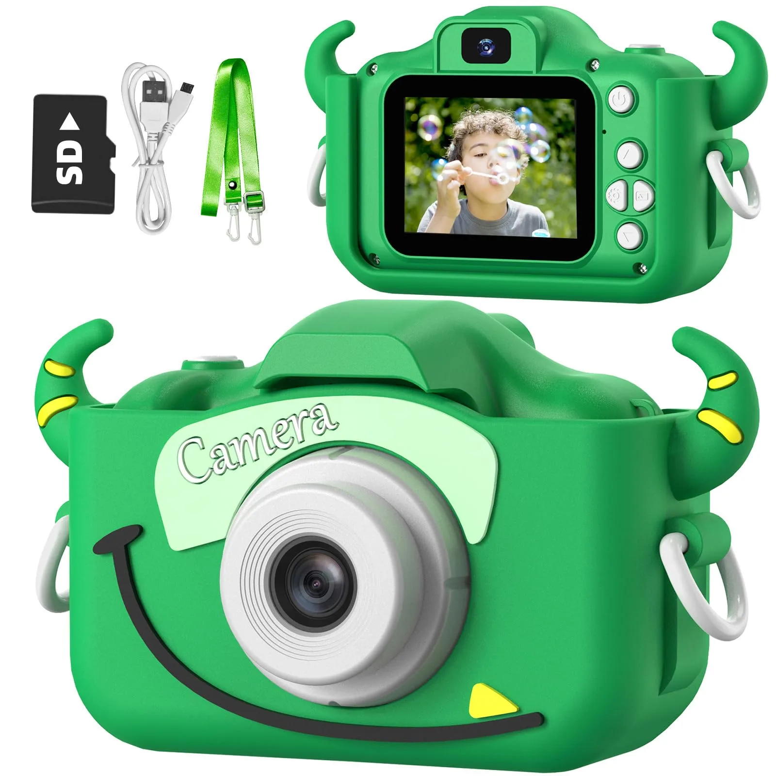 Goopow Kids Digital Camera with Cartoon Cover & 32GB SD Card | Educational Toy for Ages 3-8 - main product image