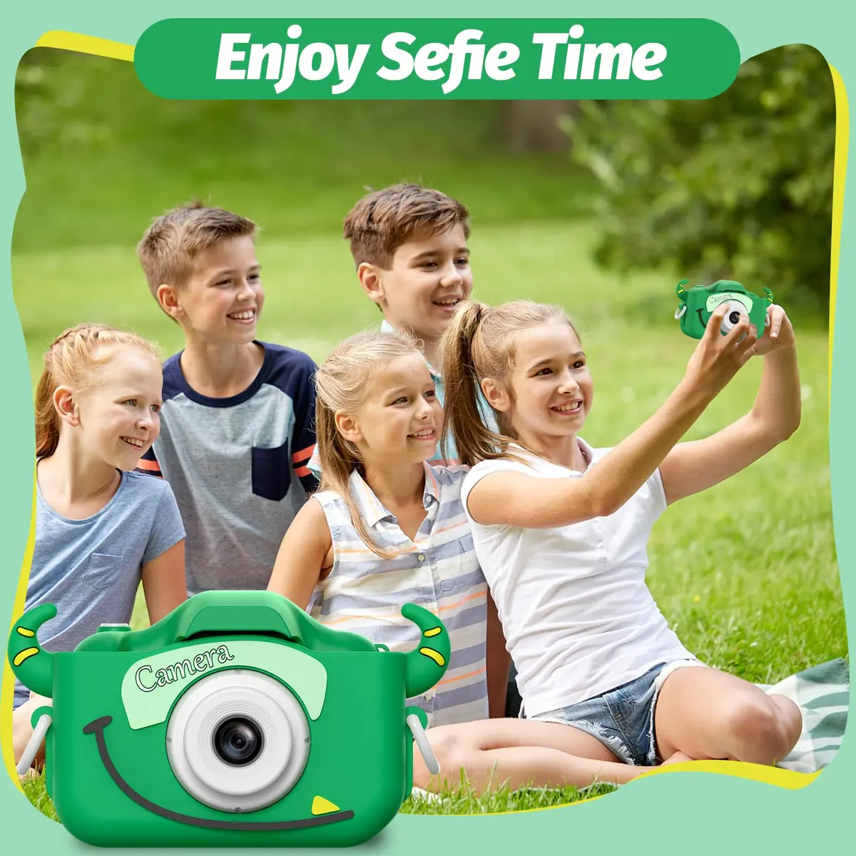 Goopow Kids Digital Camera with Cartoon Cover | 1080p HD Video & 12MP Photos - view 5