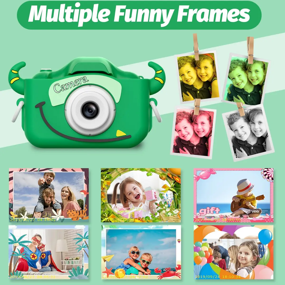 Goopow Kids Digital Camera with Cartoon Cover | 1080p HD Video & 12MP Photos - view 6