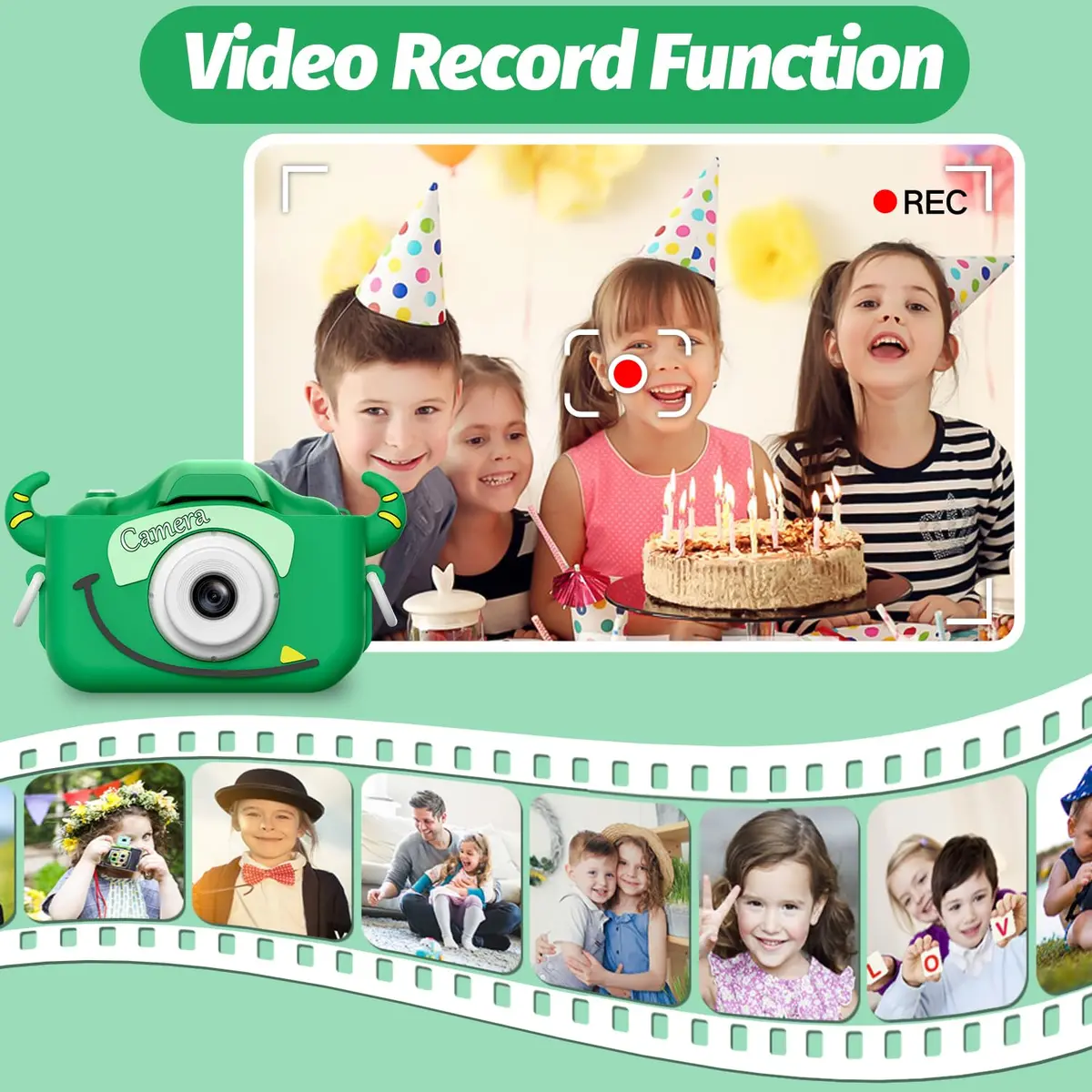 Goopow Kids Digital Camera with Cartoon Cover | 1080p HD Video & 12MP Photos - view 7