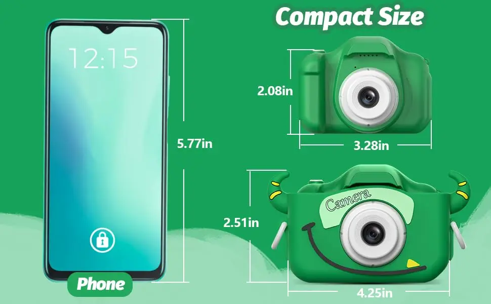 Goopow Kids Digital Camera with Cartoon Cover | 1080p HD Video & 12MP Photos - view 2