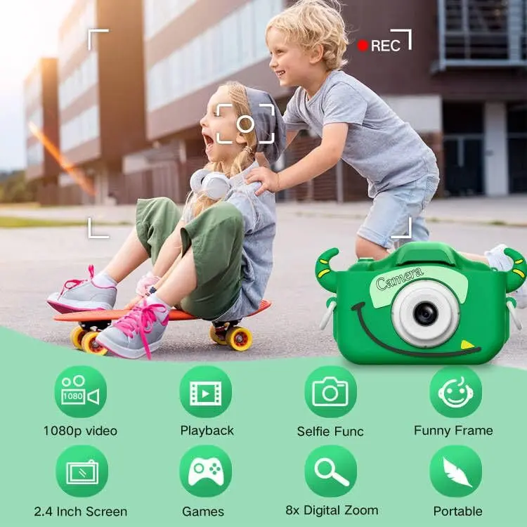 Goopow Kids Digital Camera with Cartoon Cover | 1080p HD Video & 12MP Photos - view 3