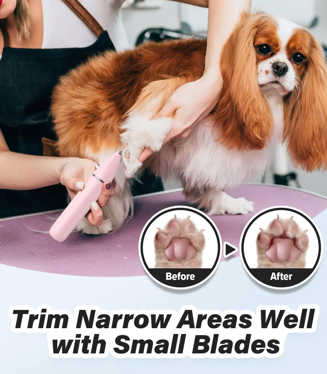 Casfuy Cordless Dog Paw Trimmer - Low Noise Small Dog Clippers with Double Blades USB Rechargeable for Pets (≤120 chars) - view 2