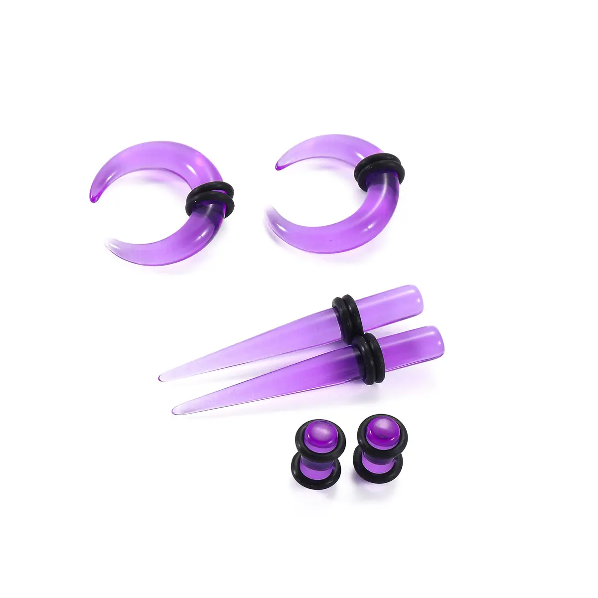 Memsion Ear Stretching Kit 54 Pieces 14G-00G | Acrylic Gauges & Tapers for Healthy Ear Expansion - view 5
