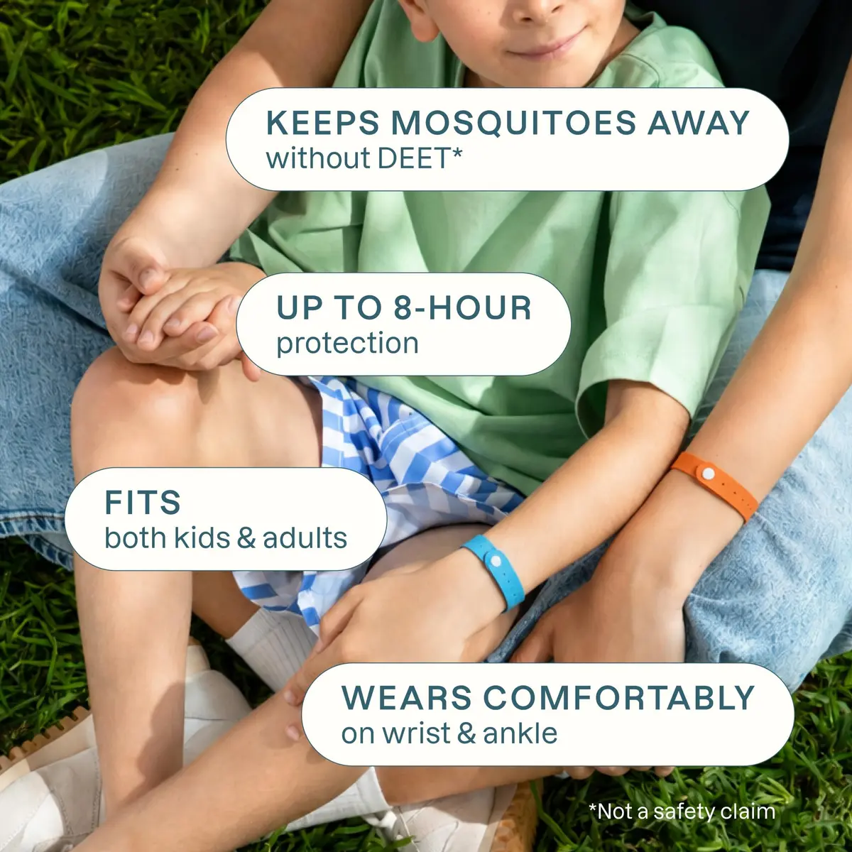 Cliganic Natural Mosquito Repellent Bracelets for Kids & Adults, 10 Pack | DEET-Free Essential Oil Bands for Outdoors - view 2