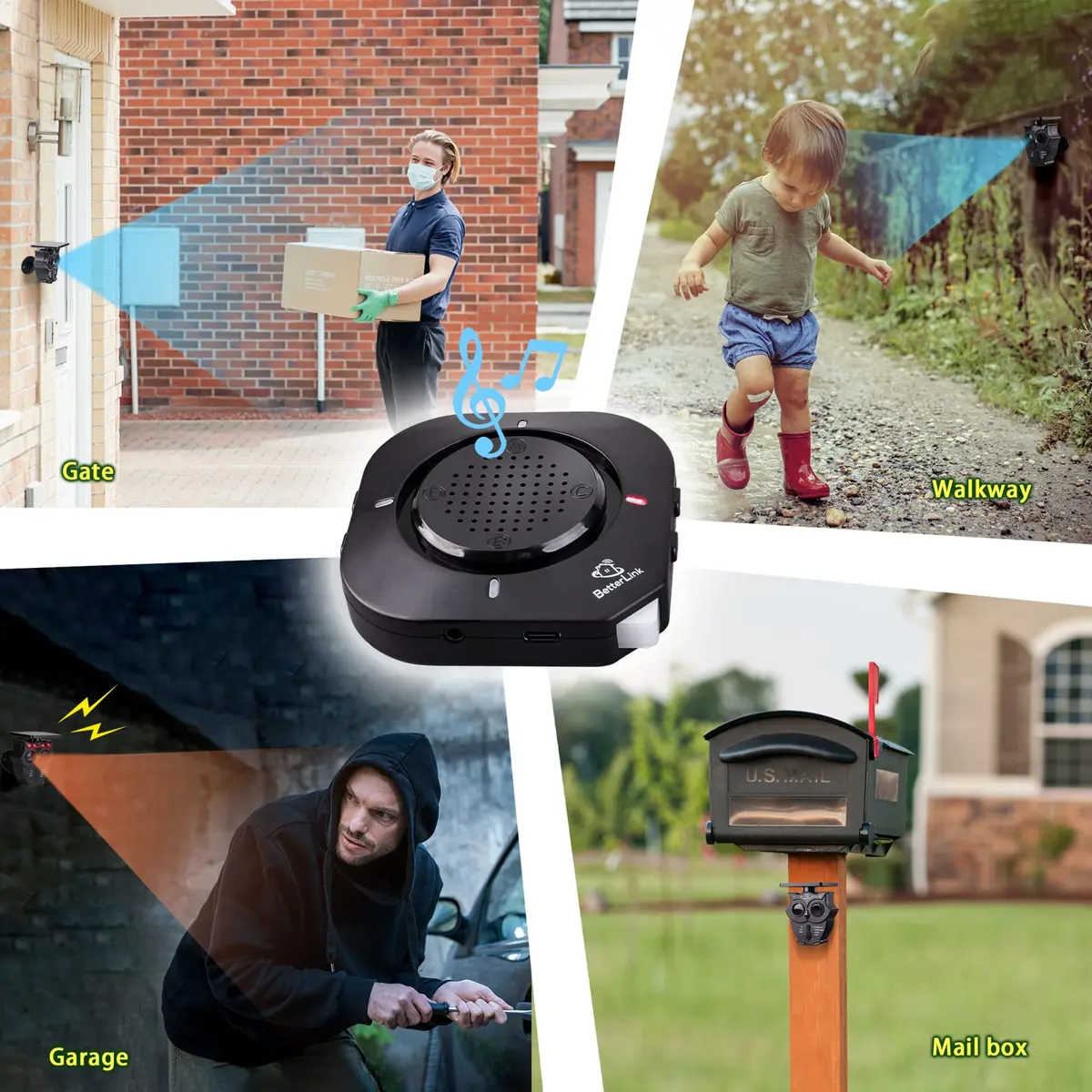 Betterlink Solar Driveway Alarm Receiver (Receiver Only) | 1/2 Mile Long Range Wireless Motion Detector - view 4