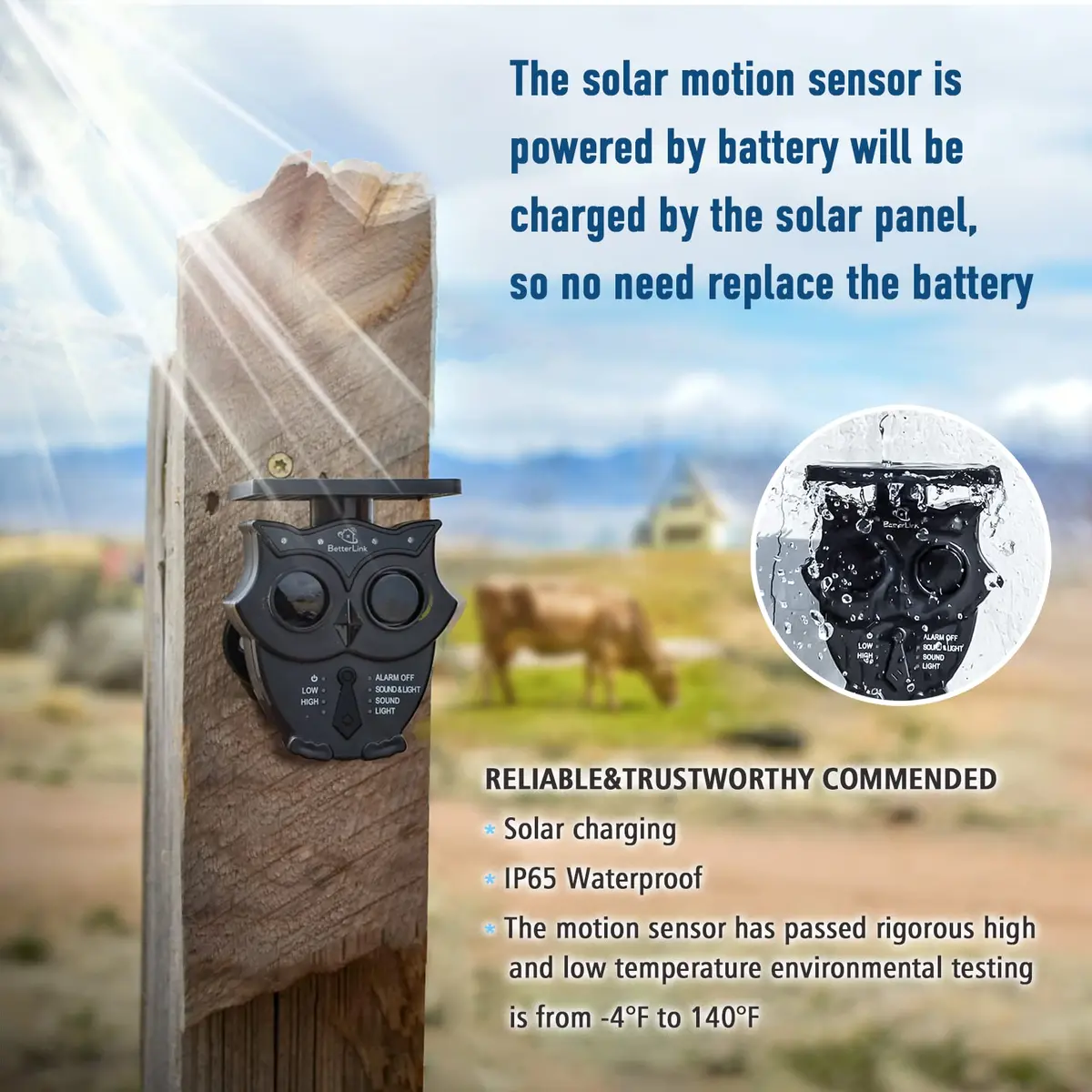 BetterLink Long Range Solar Wireless Driveway Alarm System 1R3S | 1/2 Mile Range, IP65 Weatherproof, 120dB Alert - view 3