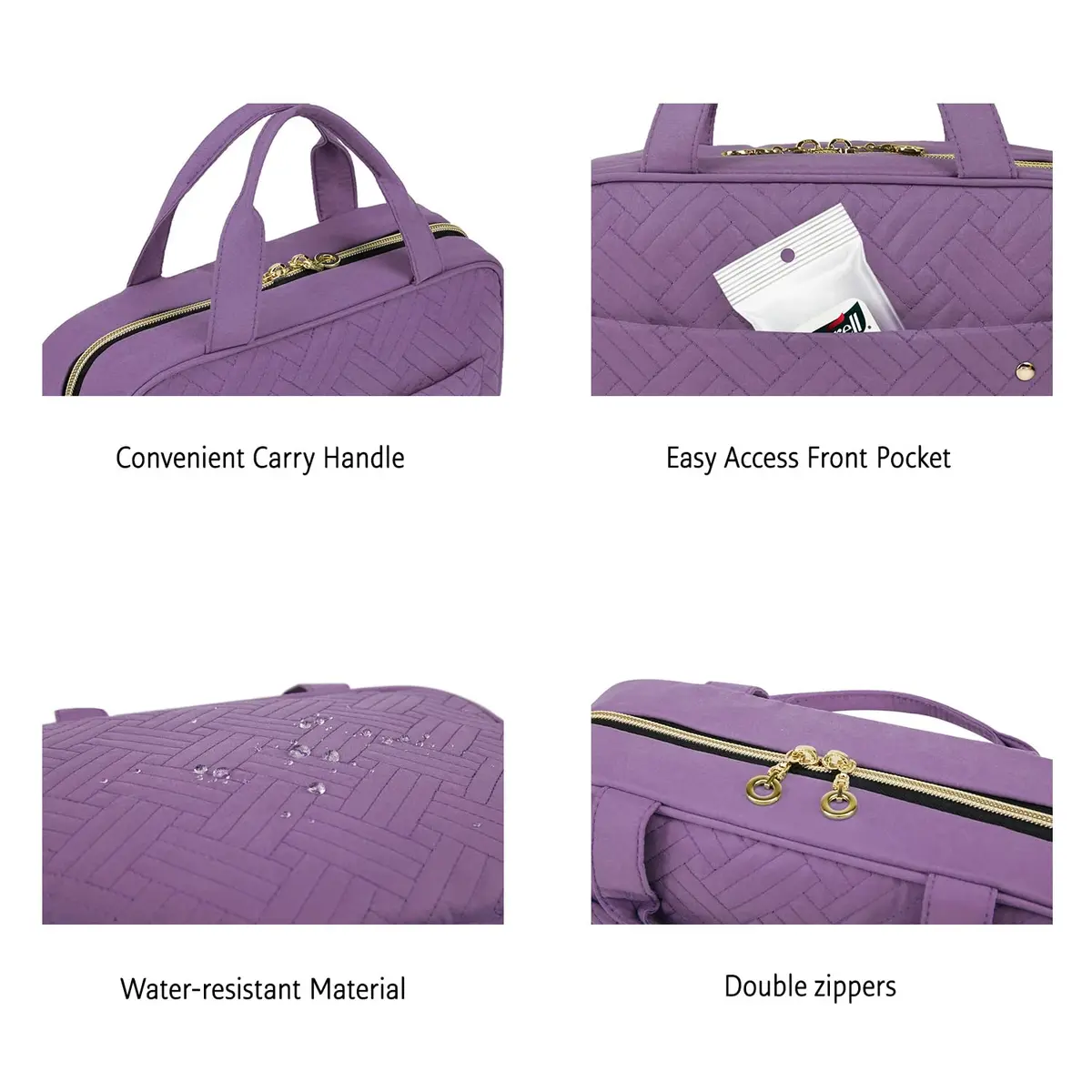 BAGSMART Water-Resistant Toiletry Bag with Hanging Hook | Compact Travel Organizer for Accessories & Full-Size Containers - view 6