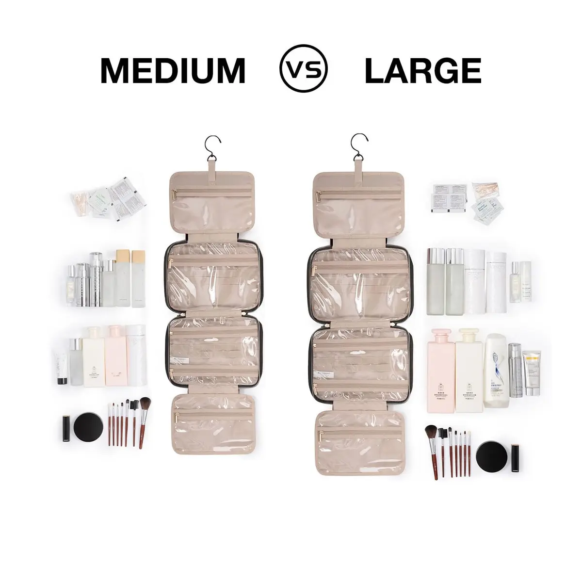 BAGSMART Water-Resistant Toiletry Bag with Hanging Hook | Compact Travel Organizer for Accessories & Full-Size Containers - view 2