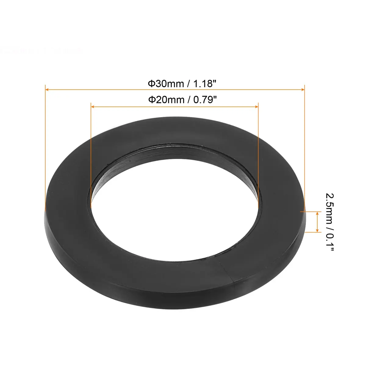 PATIKIL M20 Rubber Flat Washer 12 Pack 20mm ID 30mm OD 2.5mm Thick | Sealing Spacer for Faucets & Water Hoses - view 2