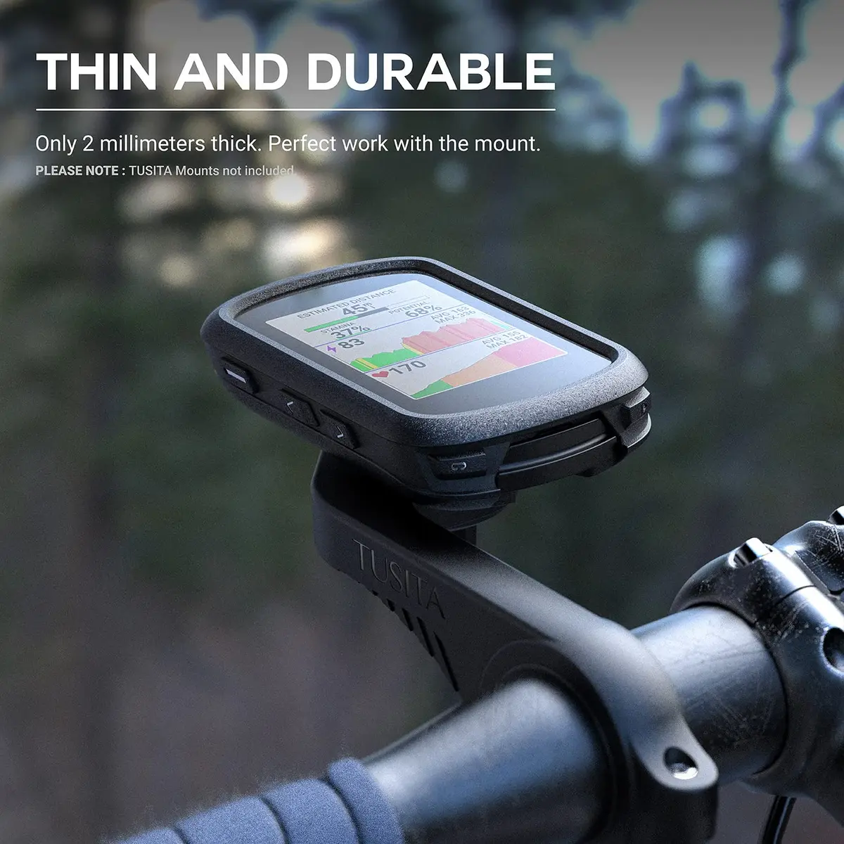 TUSITA Silicone Case Compatible with Garmin Edge 540 | 540 Solar | 840 | 840 Solar - Black | Impact & Scratch Resistant - view 7