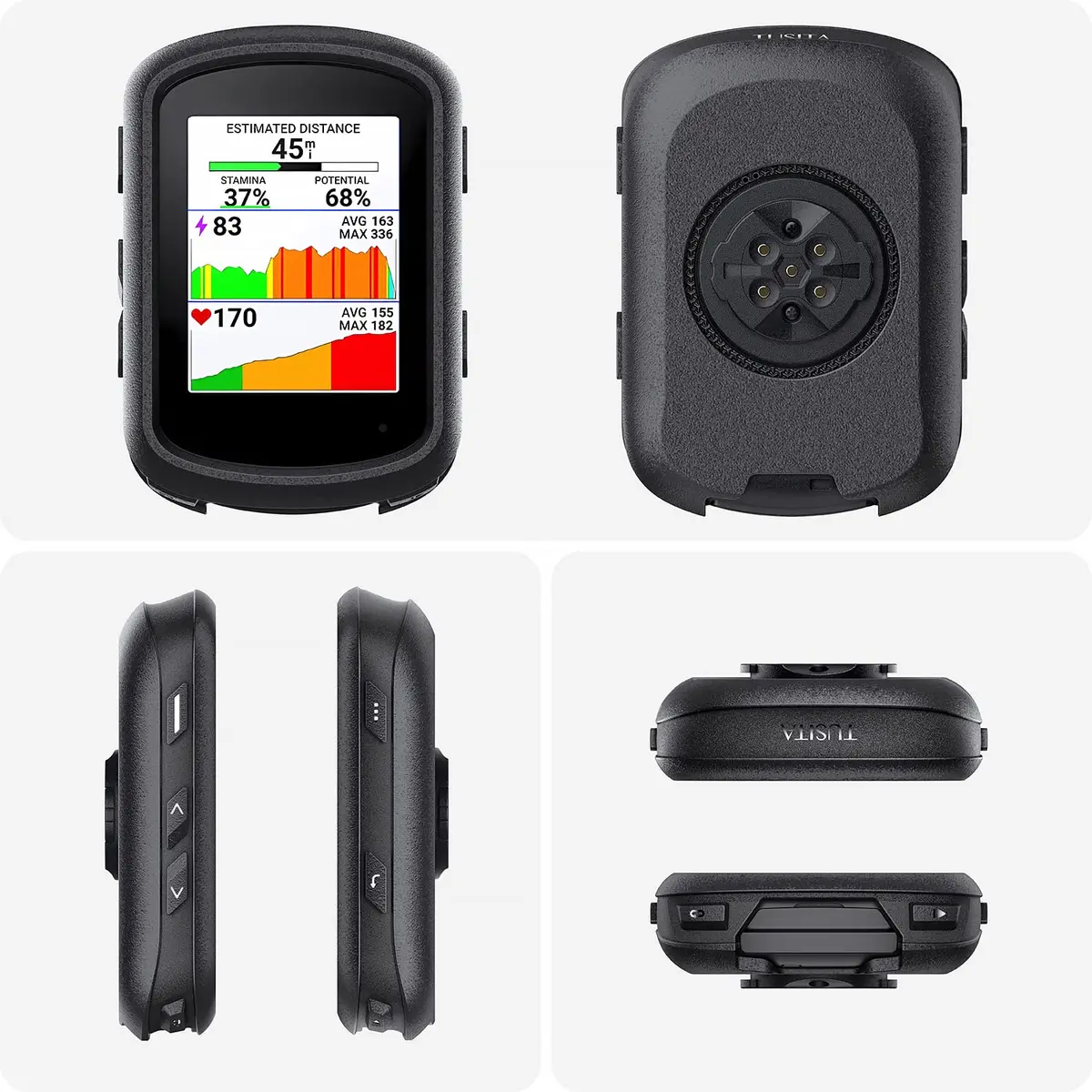 TUSITA Silicone Case Compatible with Garmin Edge 540 | 540 Solar | 840 | 840 Solar - Black | Impact & Scratch Resistant - view 3