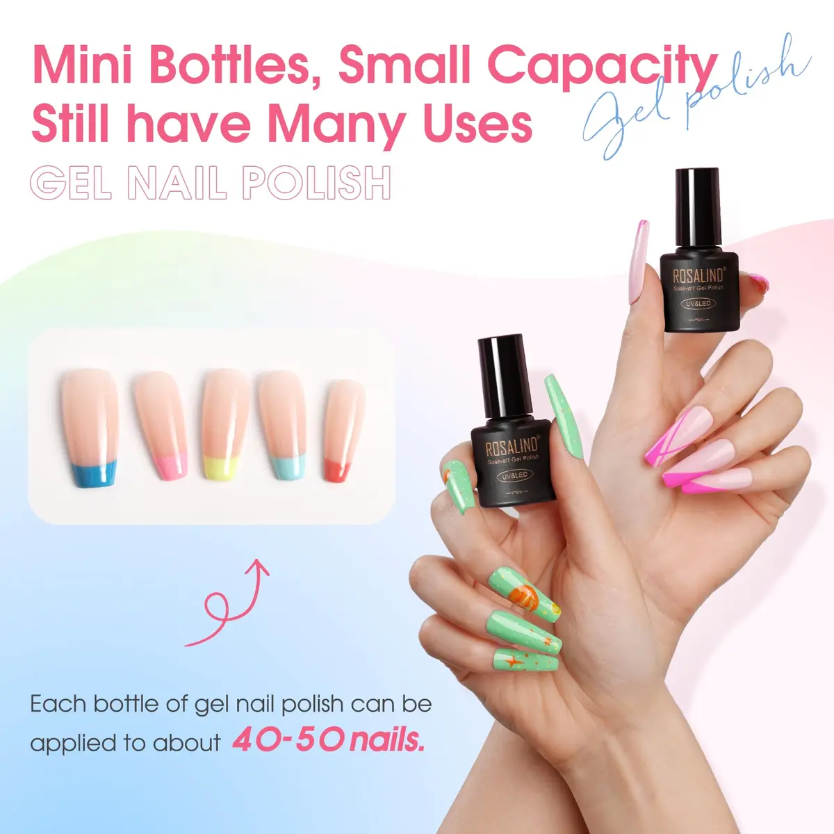 ROSALIND Gel Nail Polish Set 100PCS with 8 Base & Top Coats | 92 Colors, Long-Lasting, Safe for All Seasons - view 3