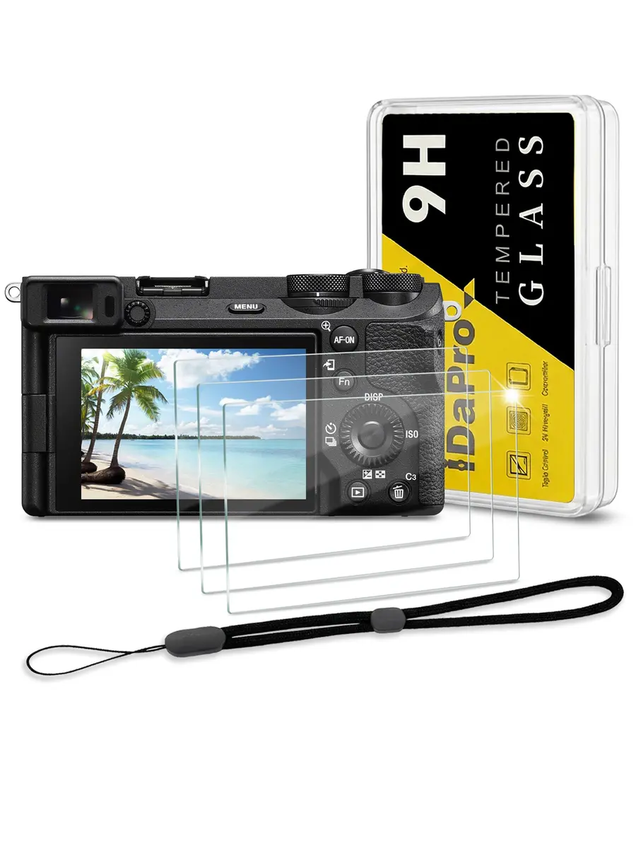 iDaPro Screen Protector for Sony Alpha A6700/A7C II/ZV-E1, 9H Glass | Scratch & Drop Resistant, Ultra Clear, 3 Pack - main product image