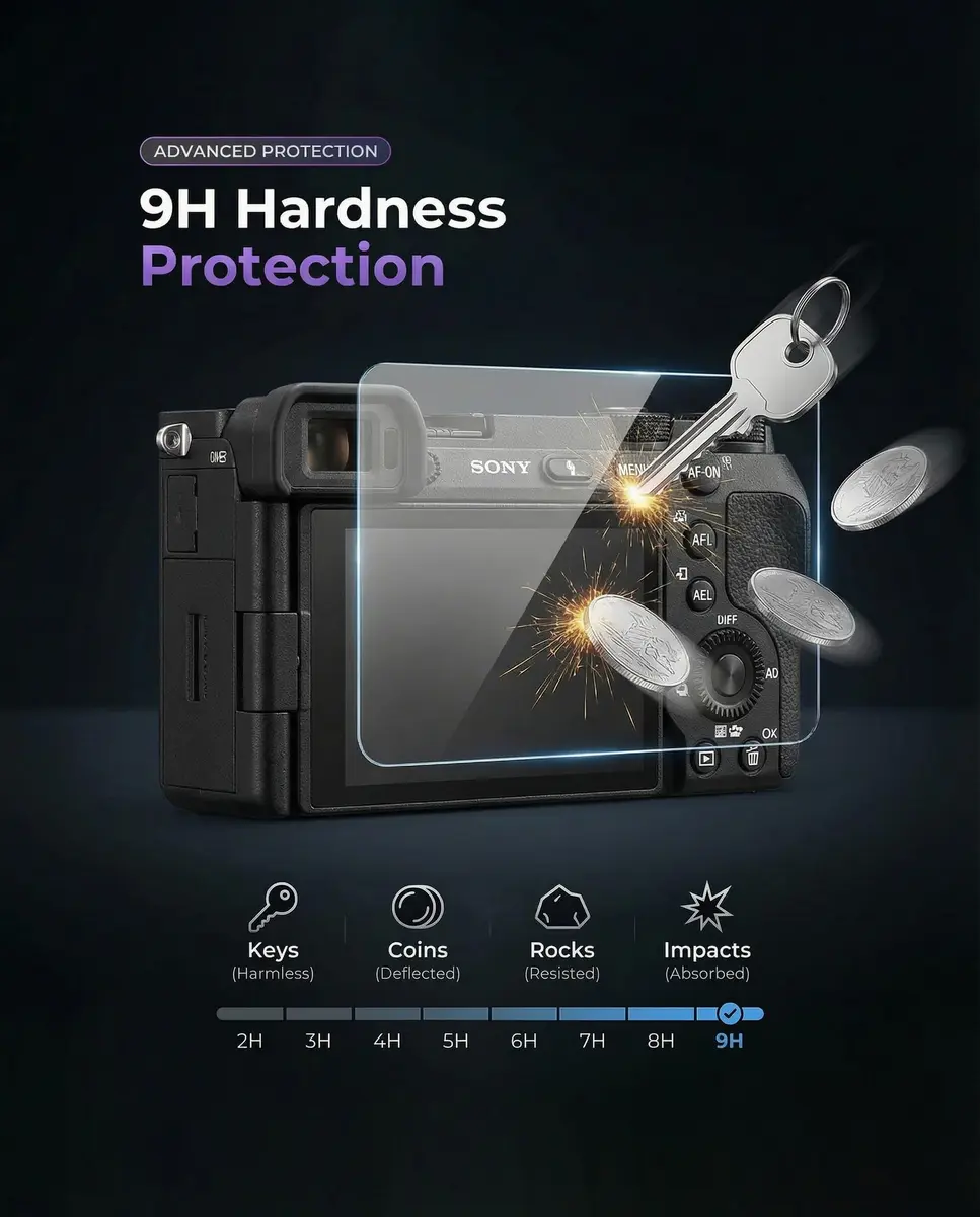 iDaPro Screen Protector for Sony Alpha A6700/A7C II/ZV-E1, 9H Glass | Scratch & Drop Resistant, Ultra Clear, 3 Pack - view 3