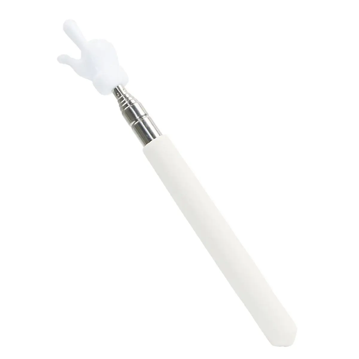 DAITET Fingers Telescopic Teachers Pointer, 21.65 Inch, Stainless Steel, White | Classroom Teaching Aid for Education - main product image