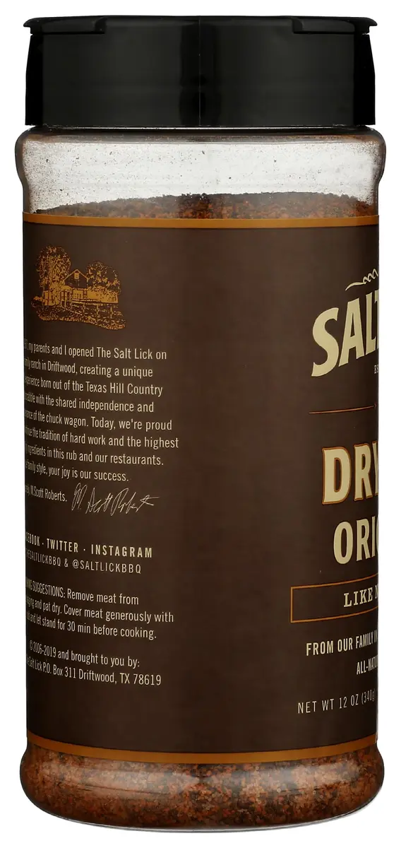 Salt Lick Original Dry Rub, Gluten Free, 72 oz (6 x 12 oz) | Gluten-Free Poultry Seasoning - view 2