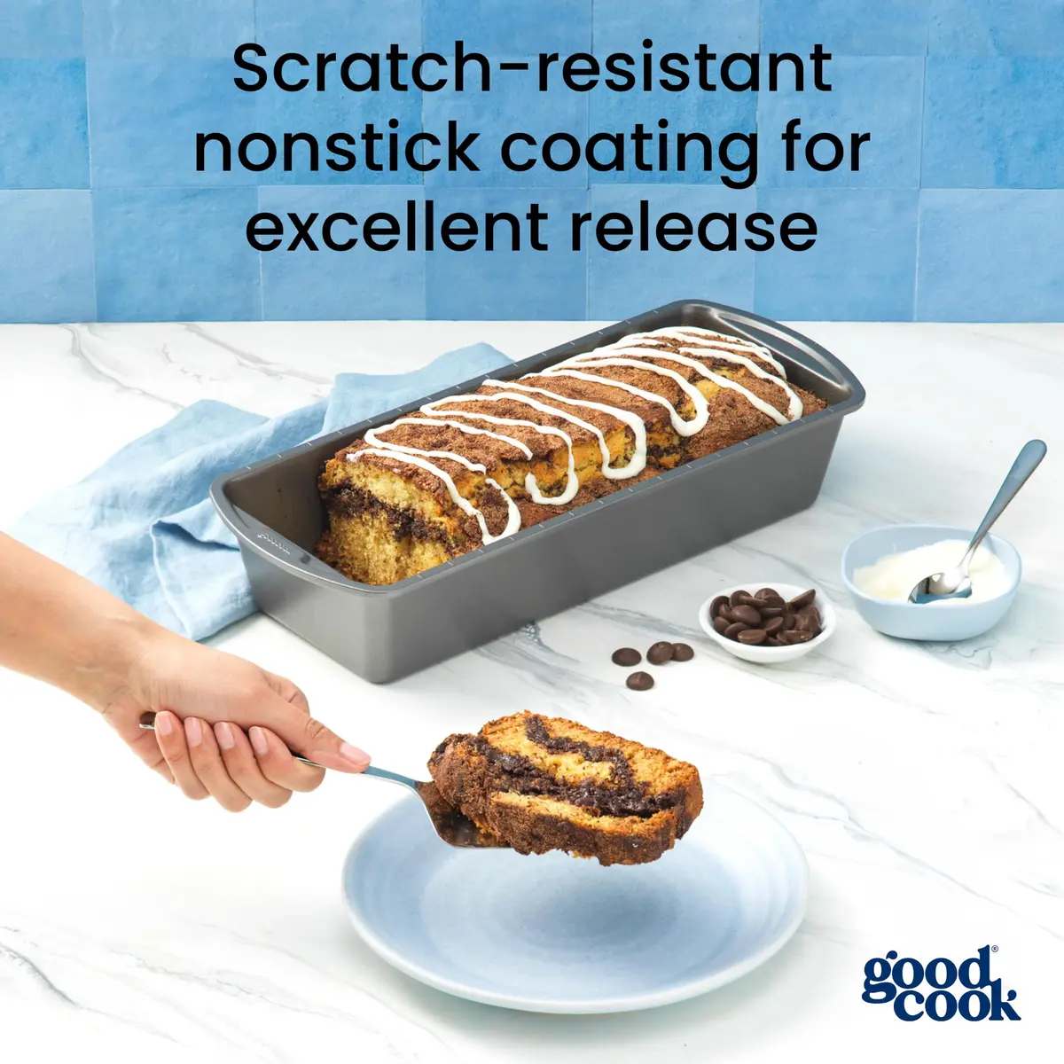 GoodCook Extra-Large Nonstick Loaf Pan 33cm x 12.7cm (13" x 5") | Heavy-Duty Steel Bakeware for Breads, Cakes & Meatloaf - view 3