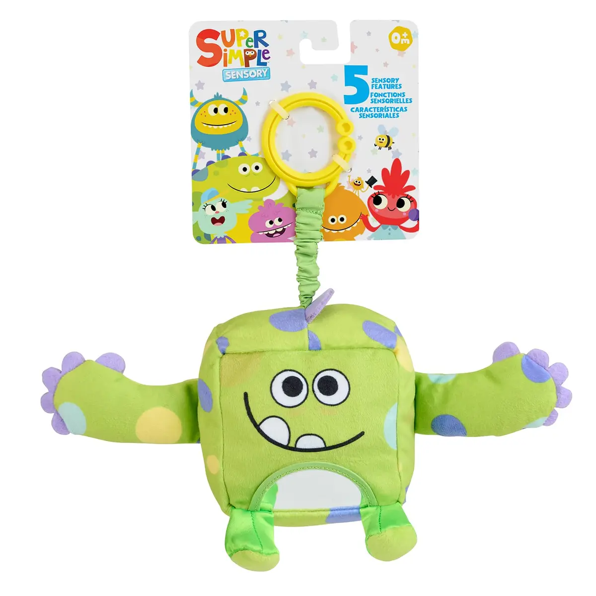 WowWee Super Simple Sensory Plush Monsters Hugo (Green) | 5+ Sensory Features for Early Development - main product image