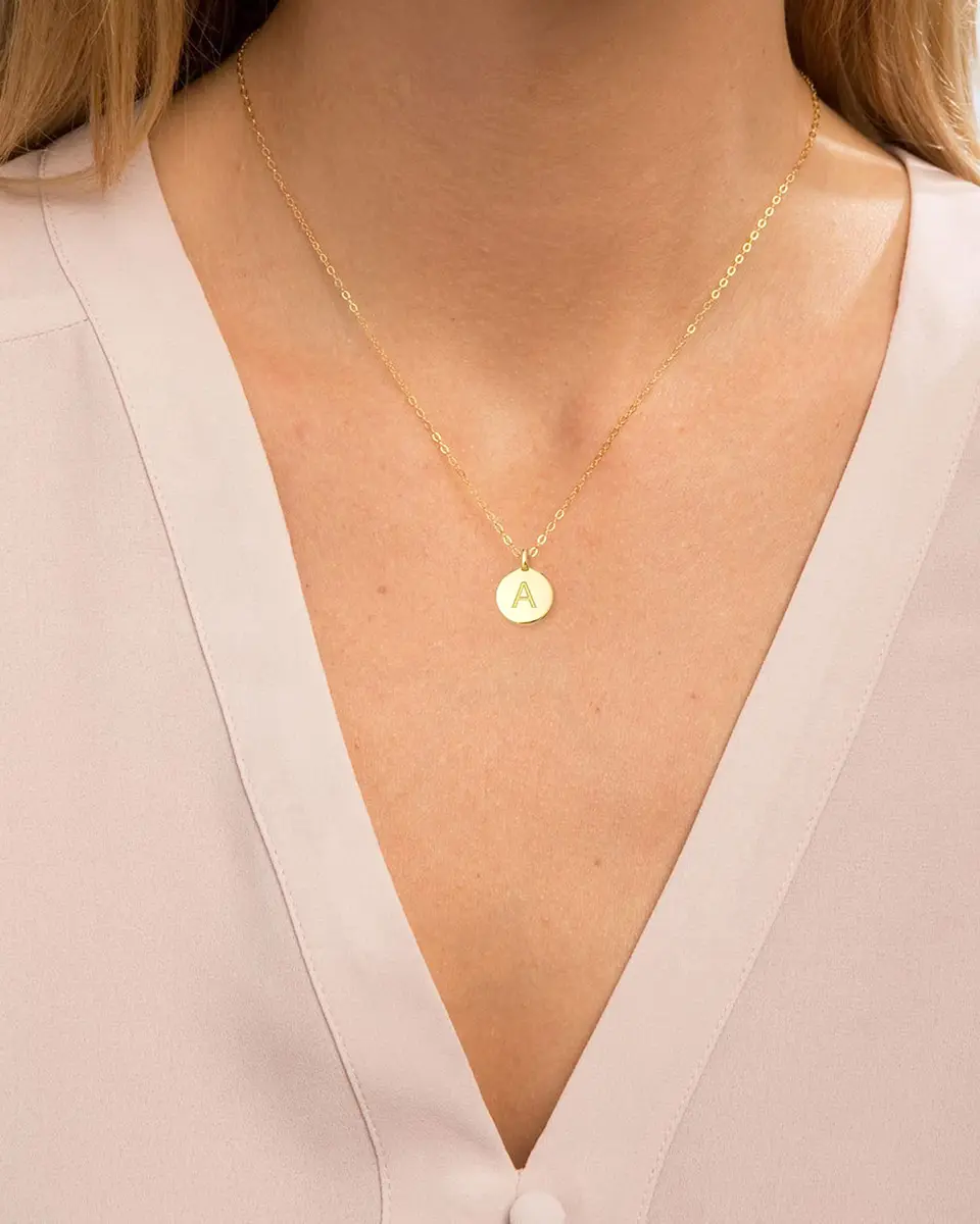 MIDDLUX Gold Letter Necklace 16 + 2" | Personalized Initial Jewelry for Women - view 6