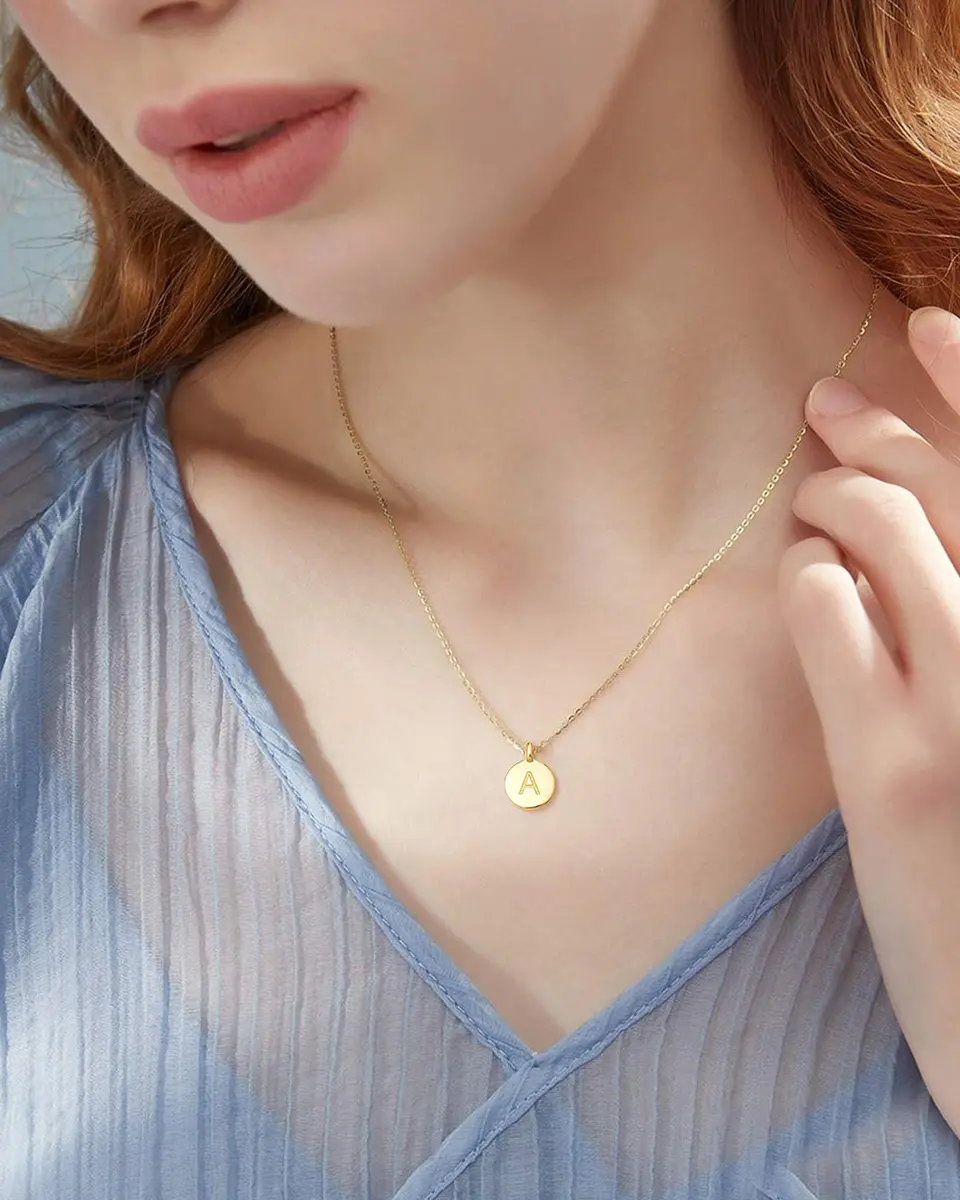 MIDDLUX Gold Letter Necklace 16 + 2" | Personalized Initial Jewelry for Women - view 4