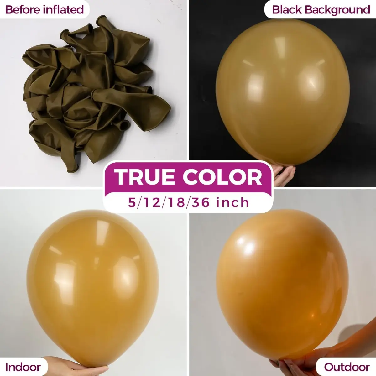 Bezente Brown Latex Party Balloons 100 Pack 12 inch | Assorted Colors Value Pack - view 2