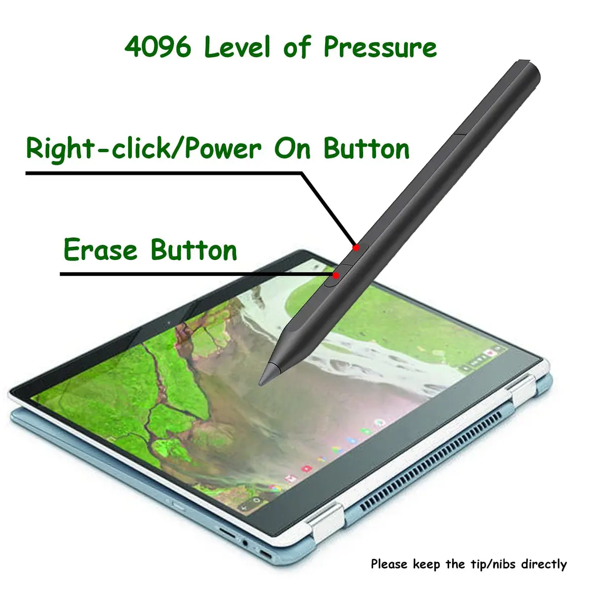 CaoXiong MPP 2.0 Tilt Pen Compatible with HP Rechargeable, Black | Precise, Seamless Touchscreen Writing (70-120c) - view 6