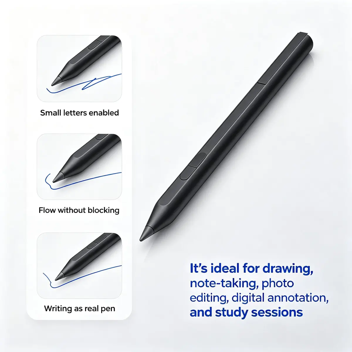 CaoXiong MPP 2.0 Tilt Pen Compatible with HP Rechargeable, Black | Precise, Seamless Touchscreen Writing (70-120c) - view 3