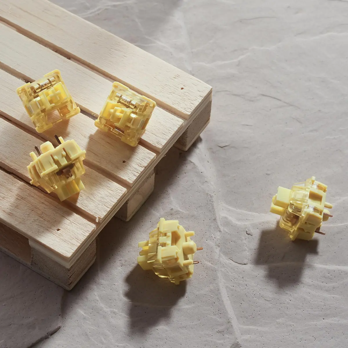 Akko V3 Creamy Yellow Pro Keyboard Switches (45pcs) | Linear 5-Pin 50gf Dustproof Stem - view 6