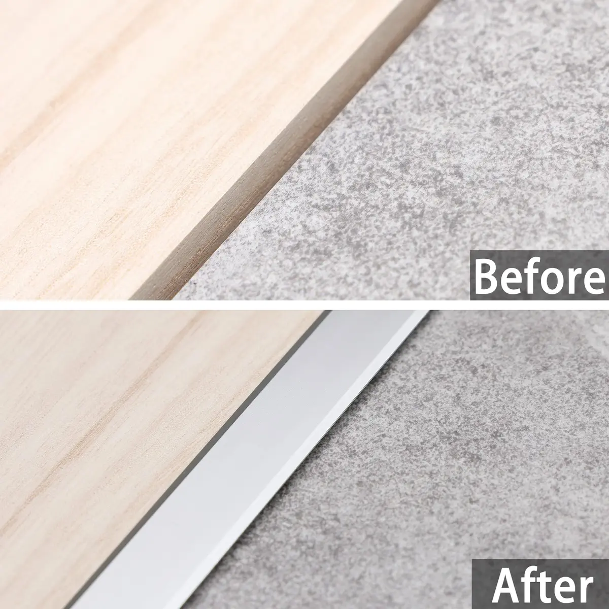Trimold Aluminum T Molding Floor Transition Strip 2.9Ft Matte Silver | Seamless Floor Gap Bridging - view 3