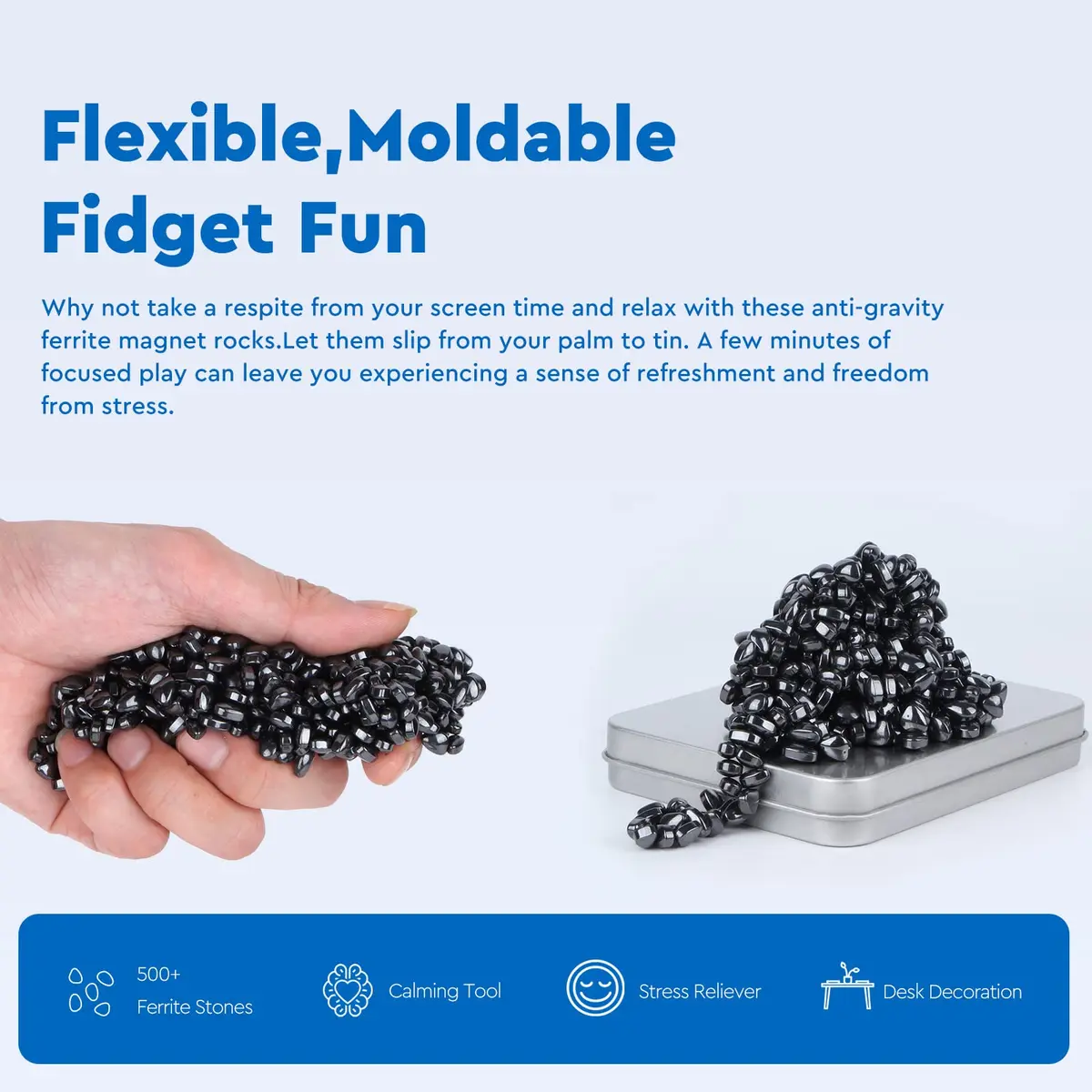 DYRDM Ferrite Putty 500+ Black | Desk Stress Relief Toy for Adults - view 3