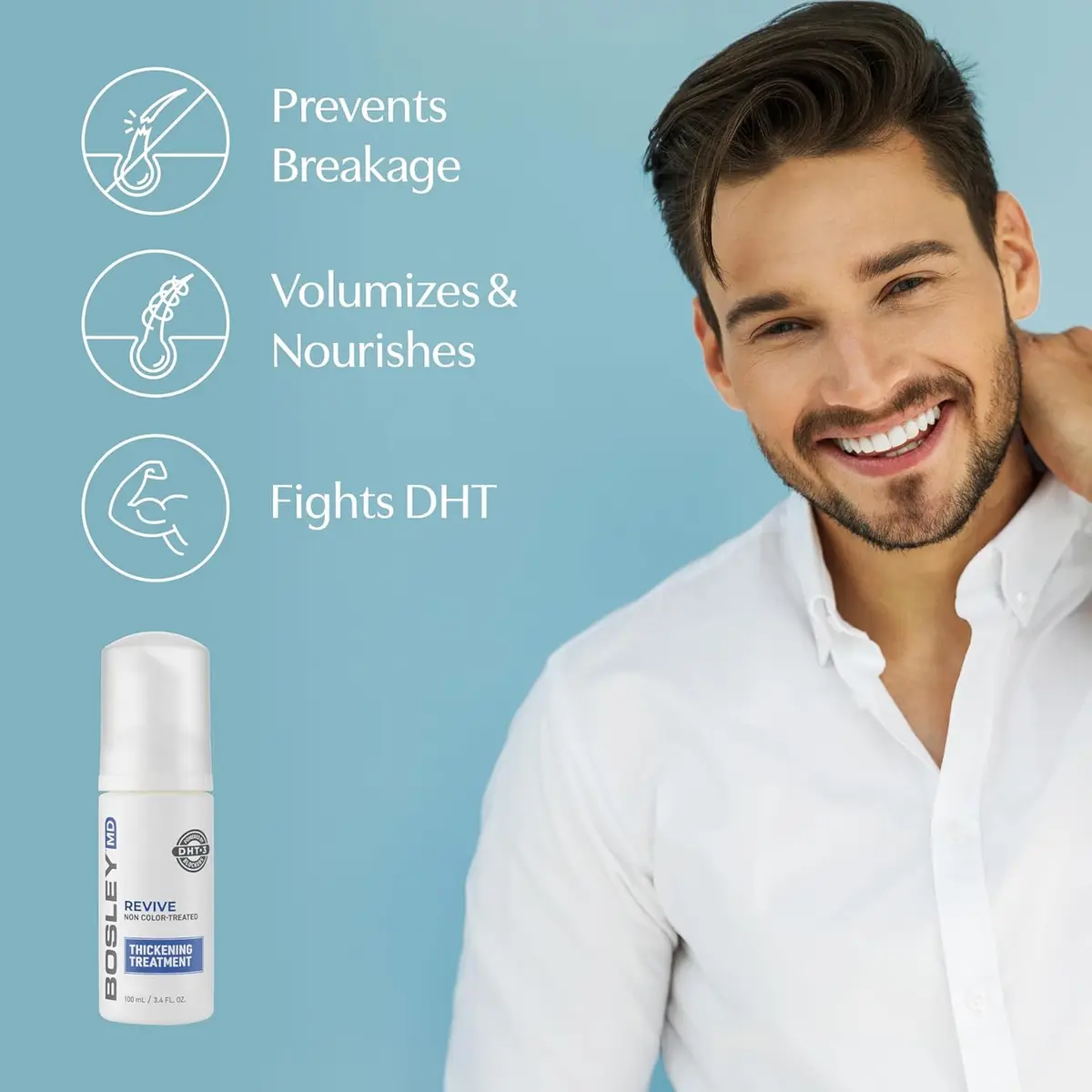 BosleyMD Revive Thickening Treatment for Thinning Hair 3.4 fl oz | DHT Blocker & Volumizer for Hair Loss - view 4
