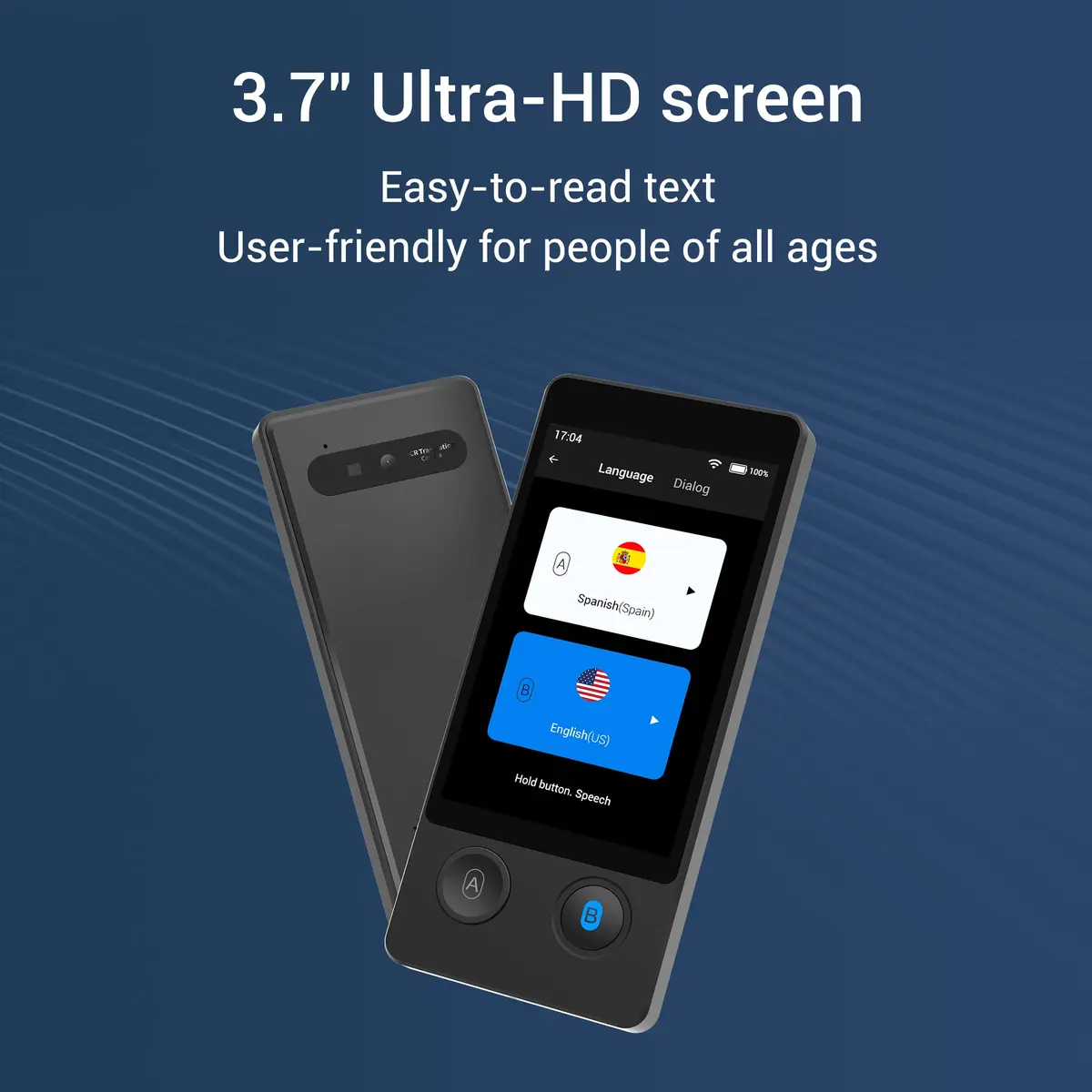 ANFIER W12 Language Translator Device 3.7 inch Touchscreen | 144 Languages, 98% Accuracy, Offline Translation - view 5