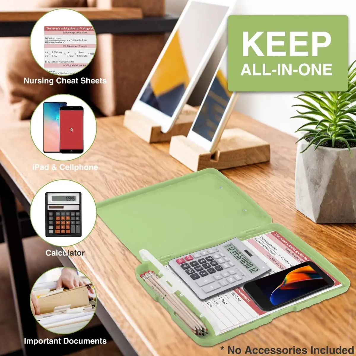 Sooez Storage Clipboard with Pen Holder, Sea Foam Green 8.5x11 | High Capacity for Students & Professionals - view 5