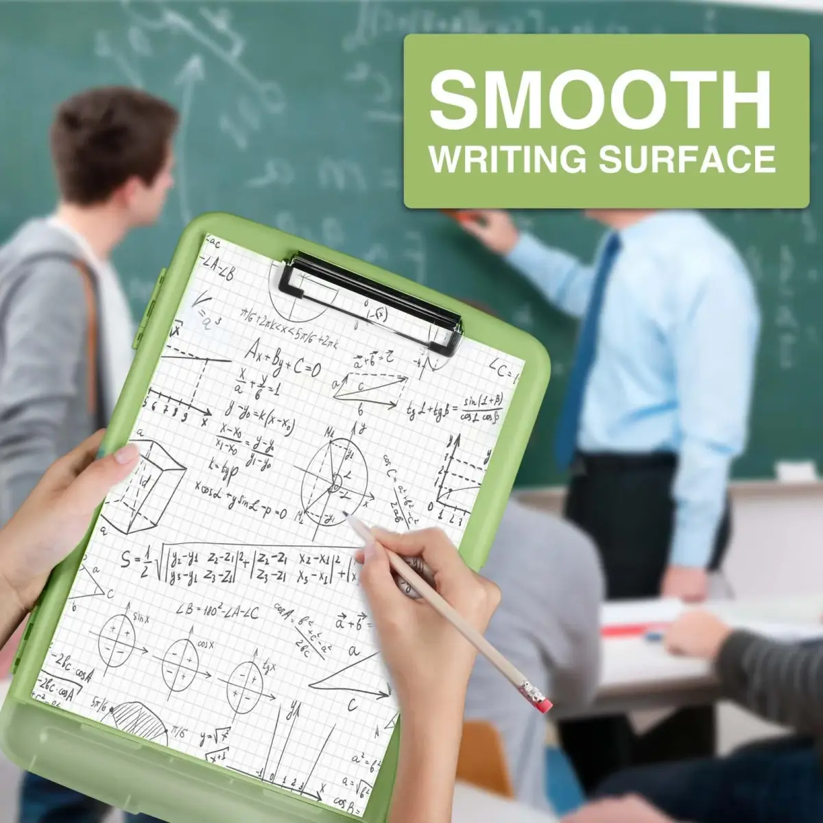 Sooez Storage Clipboard with Pen Holder, Sea Foam Green 8.5x11 | High Capacity for Students & Professionals - view 6