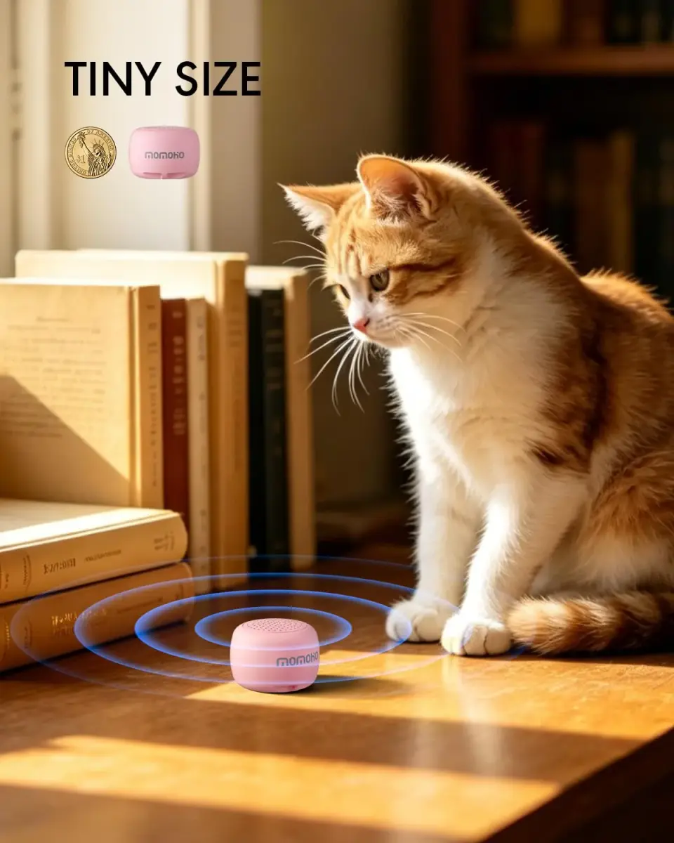 MOMOHO Mini Bluetooth Speaker Pink | Tiny Portable Wireless Speaker with Mic & TWS Pairing - view 2
