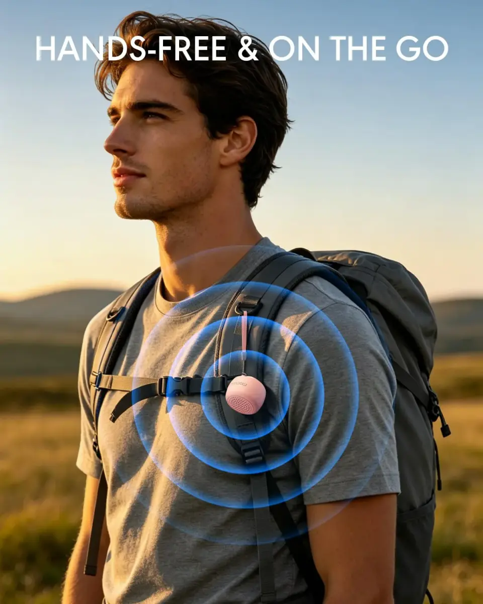 MOMOHO Mini Bluetooth Speaker Pink | Tiny Portable Wireless Speaker with Mic & TWS Pairing - view 3