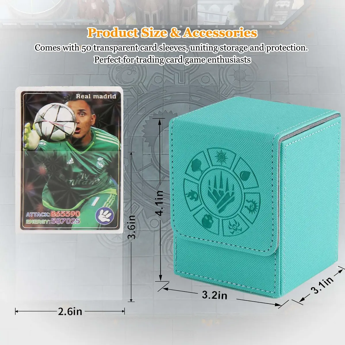 Arkeiliy MTG Deck Box 110+ Storage Sleeved Cards | Stylish, Durable & Large Capacity - view 5