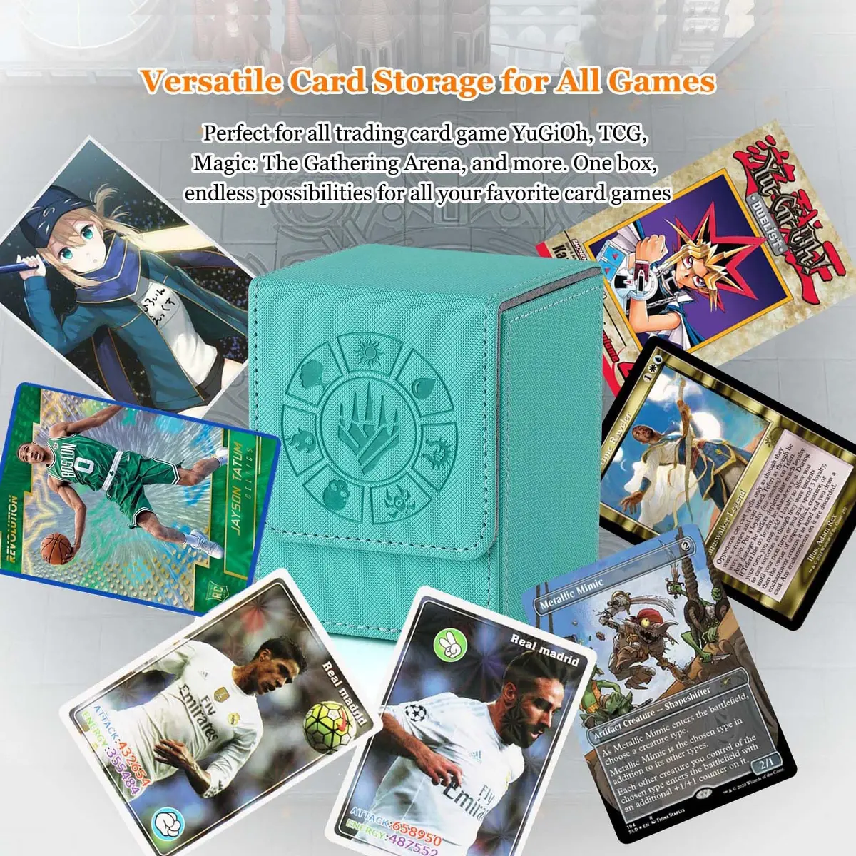 Arkeiliy MTG Deck Box 110+ Storage Sleeved Cards | Stylish, Durable & Large Capacity - view 6