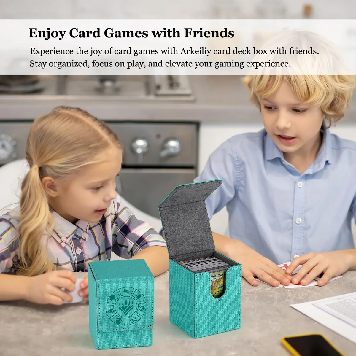 Arkeiliy MTG Deck Box 110+ Storage Sleeved Cards | Stylish, Durable & Large Capacity - view 7