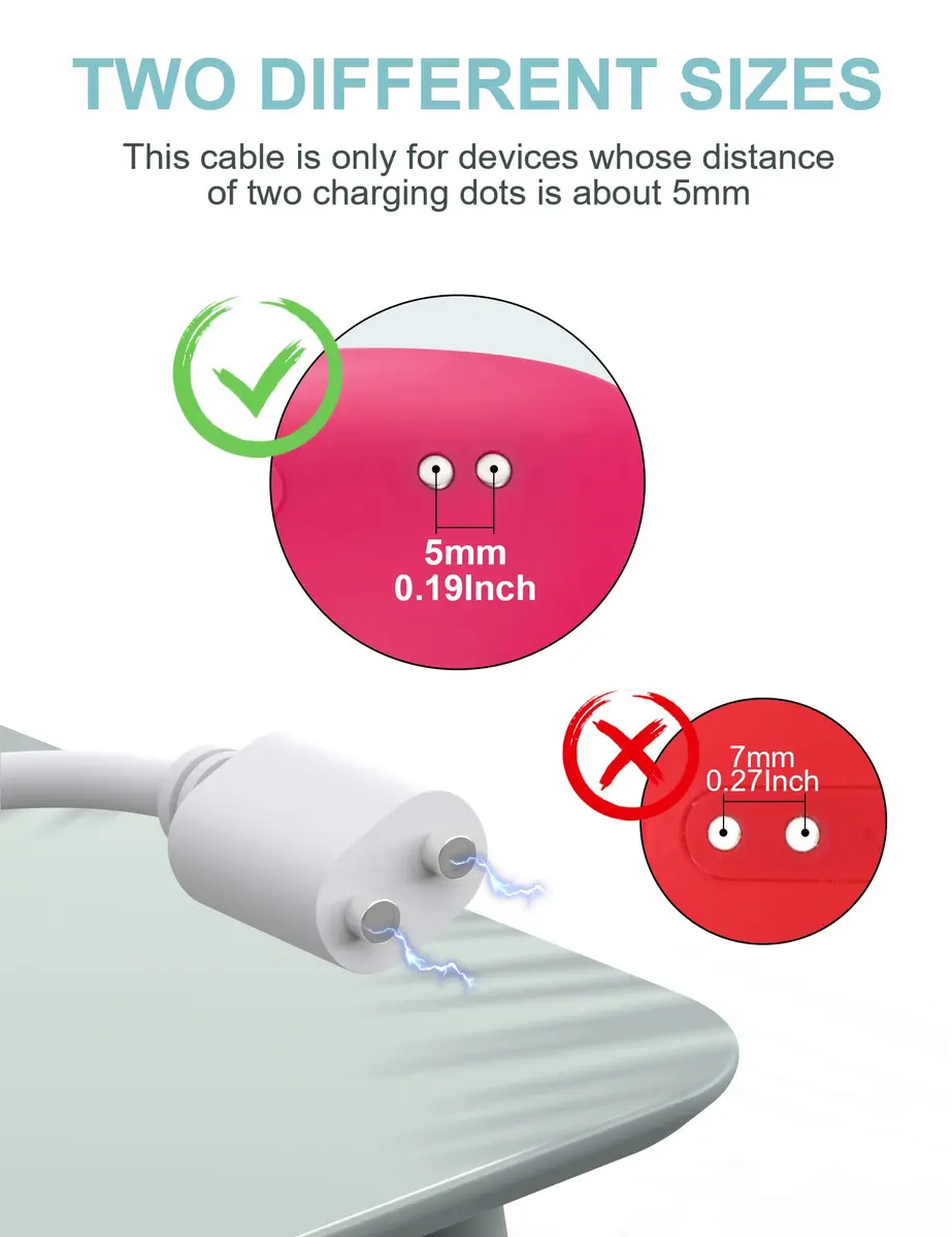 Bicmice 2.6Ft Magnetic USB DC Charger Cable Replacement Charging Cord - White (5mm/0.2in) | Copper, Magnetic, Durable - view 3